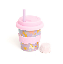 Load image into Gallery viewer, Chino Club Babychino Cup: Purple Unicorn 4oz