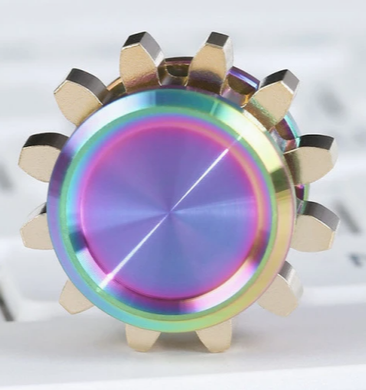 Small Metal Cog Small Fidget Spinner - Rainbow - The Sensory Studio
