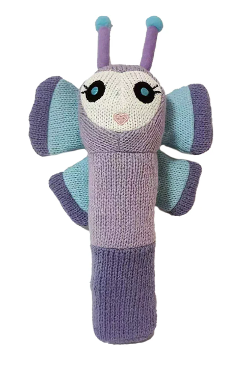 Baby Knitted Hand Rattle: Butterfly