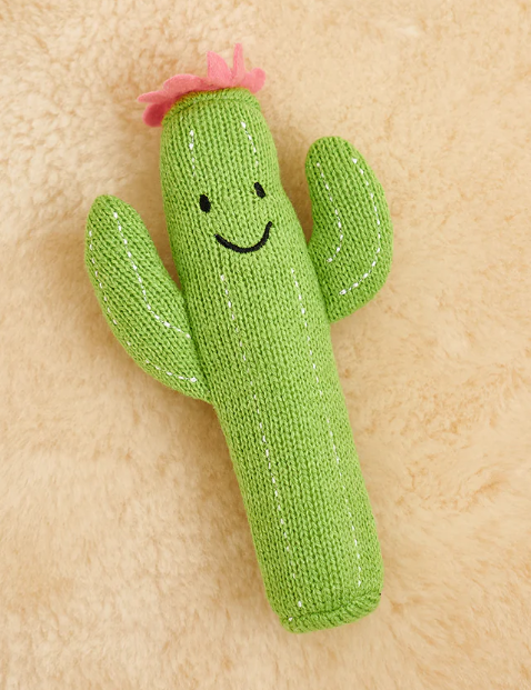 Baby Knitted Hand Rattle: Cactus