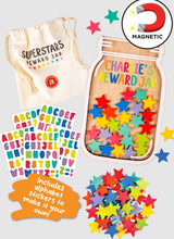 Load image into Gallery viewer, LCBF Wooden Reward Jar: Super Stars