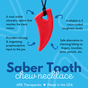 ARK Therapeutic Saber Tooth Chew Necklace: Light Grey (Standard)