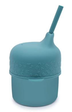 We Might be Tiny Silicone Sippie Cup Set: Blue Dusk