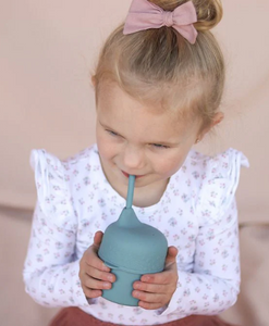 We Might be Tiny Silicone Sippie Cup Set: Sage