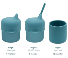 Load image into Gallery viewer, We Might be Tiny Silicone Sippie Cup Set: Pistachio