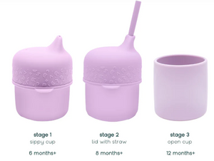 We Might be Tiny Silicone Sippie Cup Set: Sage