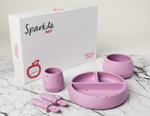 Load image into Gallery viewer, Starting Solids Sparkle Divided Set: Purple: On Sale was $99.95