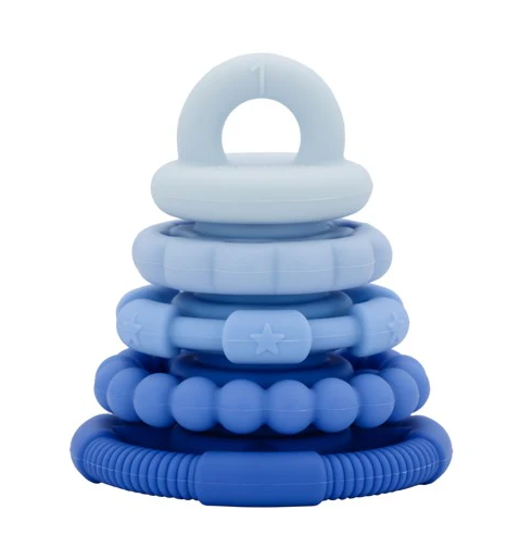 Jellystone Designs Rainbow Stacker Teether Toy - Blueberry