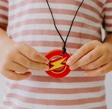 Load image into Gallery viewer, Jellystone Designs Chew Necklace: Lightening Bolt - Yellow