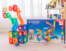 Load image into Gallery viewer, TileTek (Learn &amp; Grow Toys): Magnetic Tiles - 'NEW' Ball Run 95 Piece Set