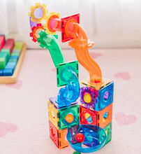 Load image into Gallery viewer, TileTek (Learn &amp; Grow Toys): Magnetic Tiles - 'NEW' Ball Run 95 Piece Set