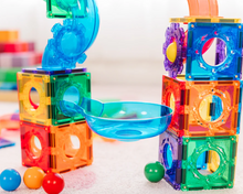 Load image into Gallery viewer, TileTek (Learn &amp; Grow Toys): Magnetic Tiles - 'NEW' Ball Run 95 Piece Set