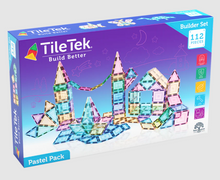 Load image into Gallery viewer, TileTek (Learn &amp; Grow Toys): Magnetic Tiles - Pastel Builders 112 Piece Pack