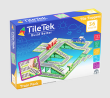 Load image into Gallery viewer, TileTek (Learn &amp; Grow Toys): Magnetic Tile Toppers: Train Track Pack