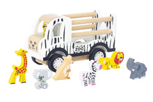 Load image into Gallery viewer, Wooden Pullback Zoo Truck with Animals