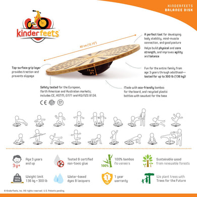 Kinderfeets Bamboo Balance Board Disc