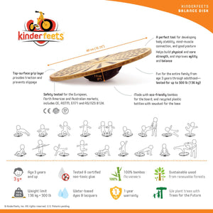 Kinderfeets Bamboo Balance Board Disc