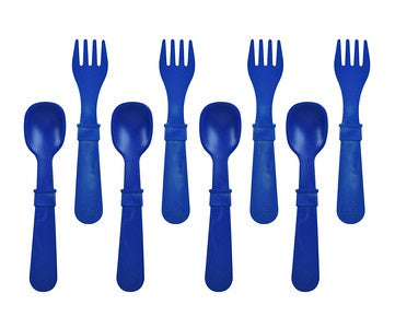 RePlay Utensils Fork/Spoon 8 Pack: Navy