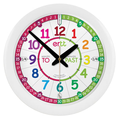 Easy Read Time Teacher 29cm Wall Clock: Rainbow