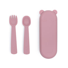 Load image into Gallery viewer, We Might be Tiny: Feedie Fork, Spoon &amp; Travel Case: Dusty Rose Pink