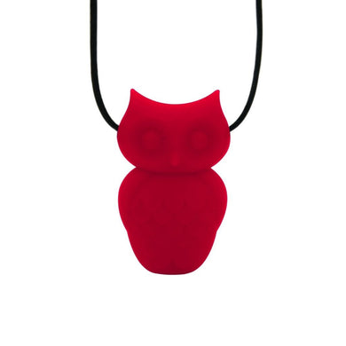 Jellystone Designs Chew Necklace: Owl - Red