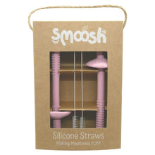 Load image into Gallery viewer, Smoosh Silicone Baby Straw Set: Pink: On Sale was $12.95