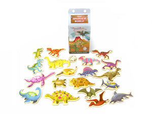 Wooden Magnetic Dinosaurs in a Milk Carton