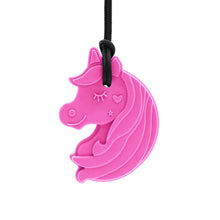 Load image into Gallery viewer, Ark Therapeutic Chewnicorn Unicorn Chew Necklace: Hot Pink XT