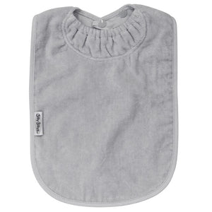 Silly Billyz  XL Towel Bib: Light Grey / Silver