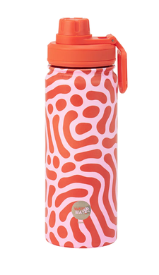 Watermate Stainless Drink Bottle 550ml: Red Squiggle