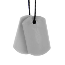 Load image into Gallery viewer, Ark Therapeutic Chew Tags Necklace: Light Grey - Standard