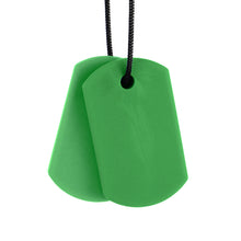 Load image into Gallery viewer, Ark Therapeutic Chew Tags Necklace: Forest Green XXT