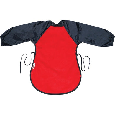 Silly Billyz Messy Eater Fleece Bib - Red/Navy (1-3years)