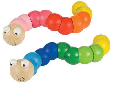 Wiggly Worm Wooden fidget - Blue