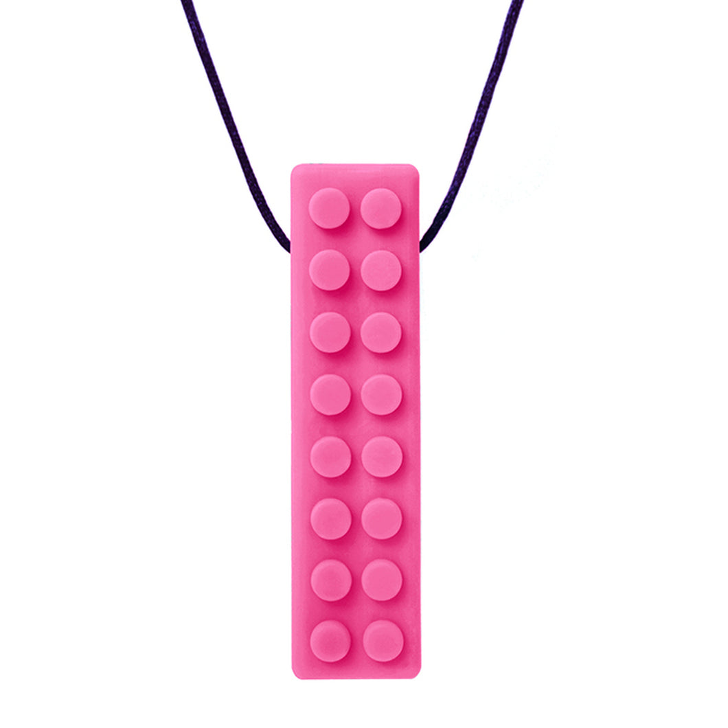 ARK Therapeutic Brick Chew Necklace (Textured) Hot Pink XT