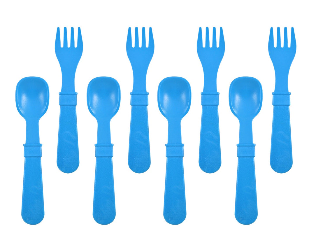 RePlay Utensils Fork/Spoon 8 Pack: Sky Blue