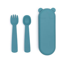 Load image into Gallery viewer, We Might be Tiny: Feedie Fork, Spoon &amp; Travel Case: Blue Dusk