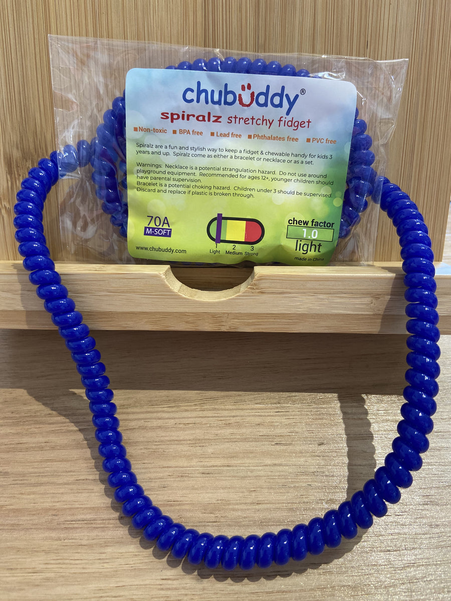 Chubuddy Chewable Fidget Spiral Necklace Blue – The Sensory Studio