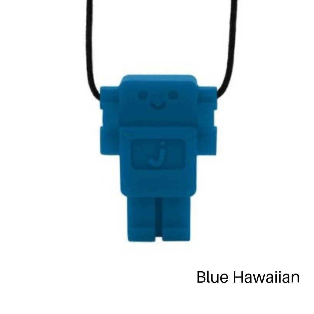 Jellystone Designs Chew Necklace: Robot - Navy Blue