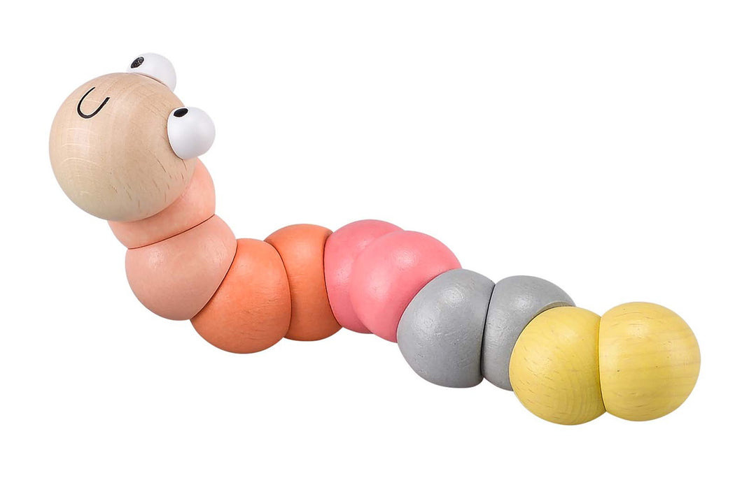 Wiggly Worm Wooden fidget - Pastel Pink