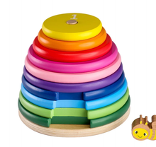 Load image into Gallery viewer, Little Genius Play &amp; Learn - Wooden Beehive Stack
