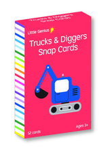 Load image into Gallery viewer, Little Genius Trucks And Diggers Snap Card Set