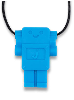 Jellystone Designs Chew Necklace: Robot - Light Blue