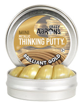 Load image into Gallery viewer, Crazy Aaron&#39;s Thinking Putty: Metallic Brilliant Gold 2&quot; Tin