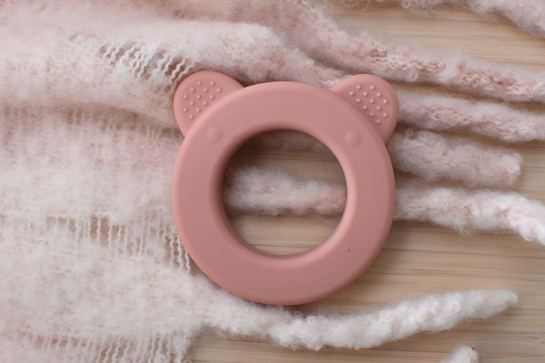 Sensory Silicone Teether: Bear Pink: On Sale was $12.95