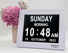 Load image into Gallery viewer, Original Dawn Clock - 8&quot; Digital Calendar &amp; Reminder Clock