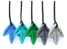 Load image into Gallery viewer, ARK Therapeutic Dino-Tracks Chew Necklace: Black XT