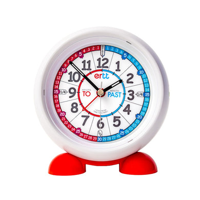 Easy Read Time Teacher Alarm Clock: Red & Blue