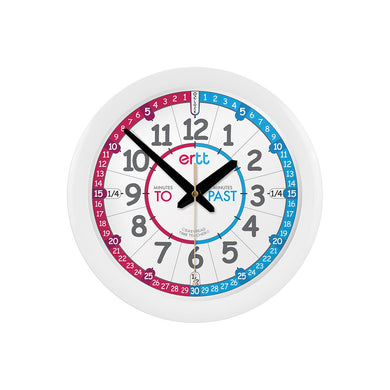 Easy Read Time Teacher 29cm Wall Clock: Blue / Red