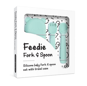 We Might be Tiny: Feedie Fork, Spoon & Travel Case: Mint